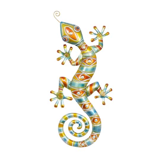 Multicolored Metal Lizard Wall Decoration